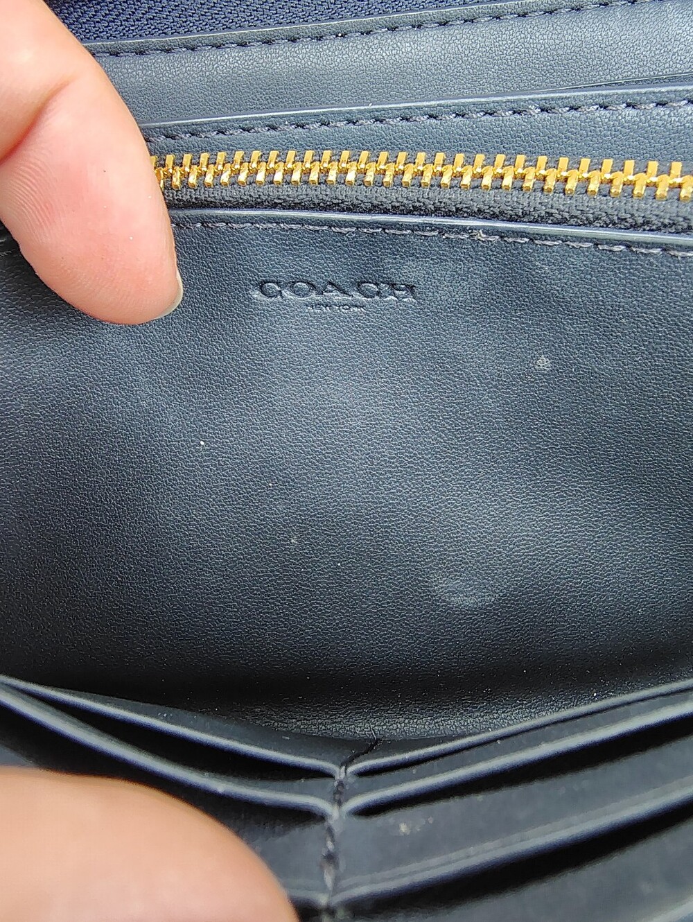 Coach Long Zip Around Wallet in Signature Canvas Blue - Picture 8 of 9